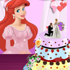 Jogos de Ariel Decora Bolo de Casamento no Meninas Jogos