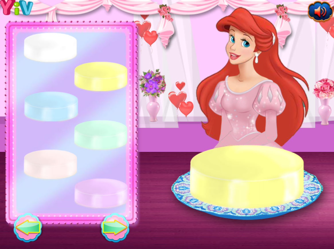 Jogos de Ariel Decora Bolo de Casamento no Meninas Jogos