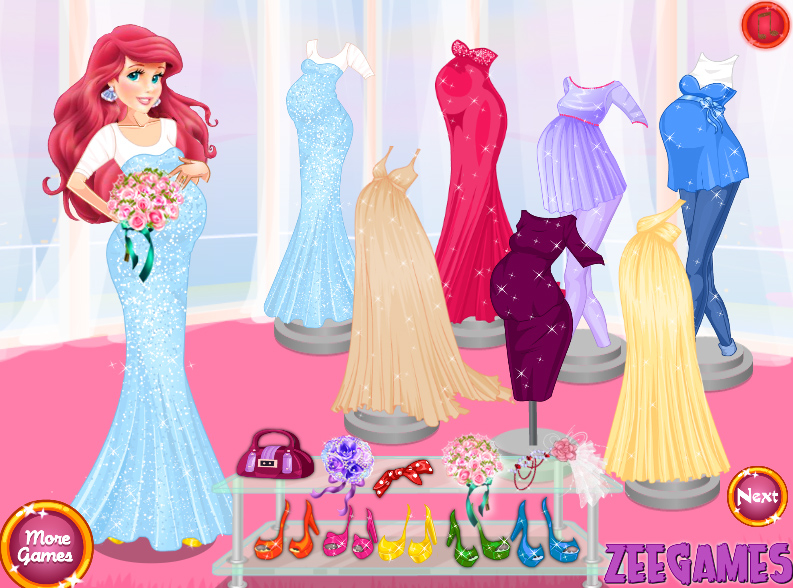 Jogos de Barbie e Ariel: Princesas Grávidas no Meninas Jogos