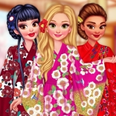 Jogo Decore os Quimonos das Princesas e da Barbie