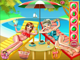 Elsa e Anna Tiram uma Selfie na Praia - screenshot 1