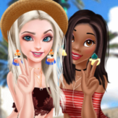 Jogo Elsa e Tiana: Férias de Verão