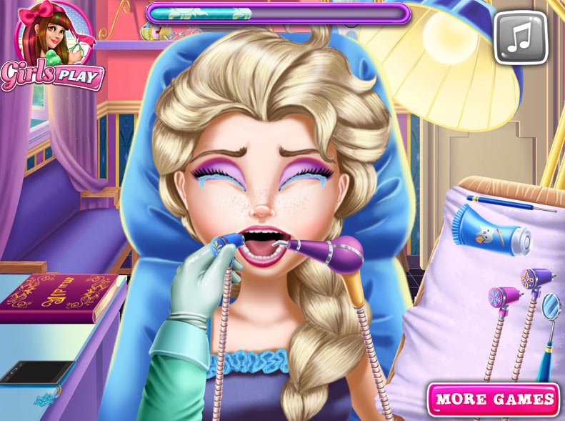 Frozen Elsa no Dentista - jogos online de menina