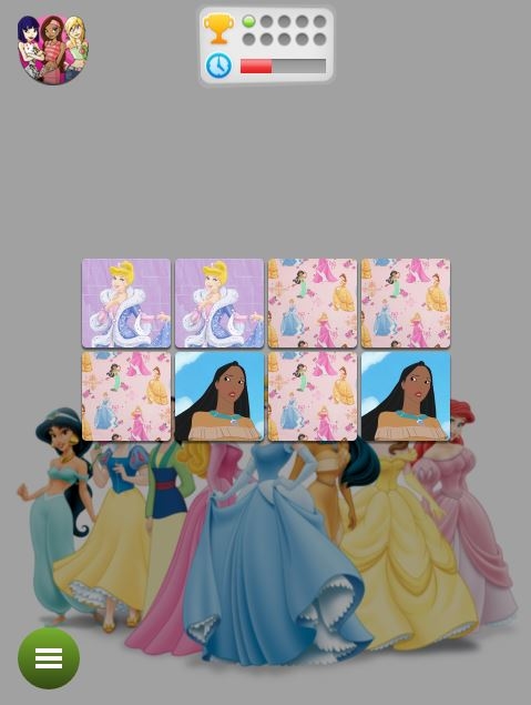 Jogo da Memória das Princesas no Meninas Jogos