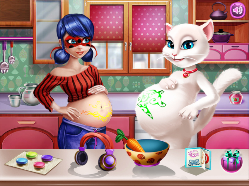 Cuidar da gatinha Angela grávida de gêmeos - Jogos para Meninas
