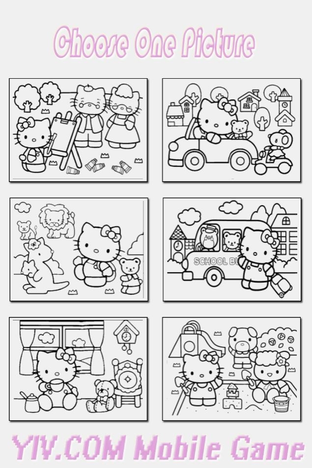 Jogo das Diferenças Grátis Online para Colorir - Jogo Hello Kitty