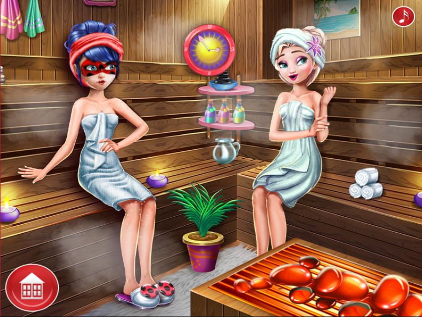 Barbie and Elsa Pregnant Sauna em Jogos na Internet