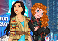 Pocahontas e Merida visitam Nova York