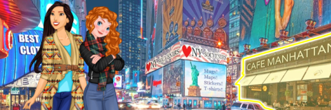 Pocahontas e Merida visitam Nova York