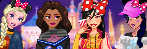 Vista e Maquie 4 Princesas na Disneylândia